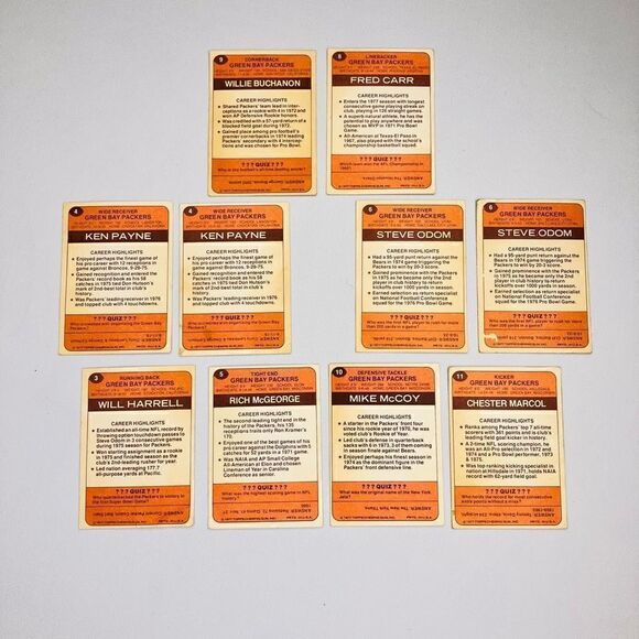 Vintage Green Bay Packers 1997 Team Football Player Cards Set of 10 - Picture 3 of 6